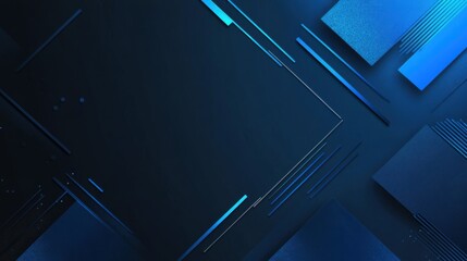 Obraz premium Trendy blue background with futuristic motifs for design, featuring white space in the center for text. Ideal for chic banners and abstract wallpapers.