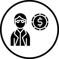 Female Finance Officer icon style