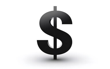 Fototapeta premium Black dollar sign graphic on white background