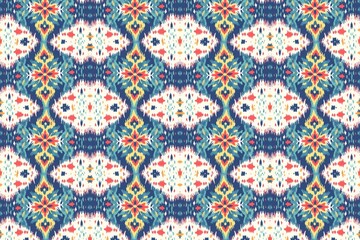 Seamless Colorful Ikat Pattern &ndash; Boho Tribal Fabric for Fashion & Decor