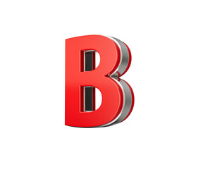 Vibrant Red Capital Letter B Gleams With Its Sleek Design Bold Font With Sharp Edges 3D Illustration