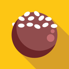 Delicious round chocolate candy with white sprinkles, creating a sweet and tempting treat