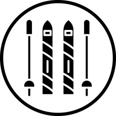 Ski Poles icon style
