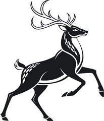 Obraz premium Vector silhouette image of a reindeer.