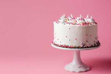 Birthday cake with colorful sprinkles