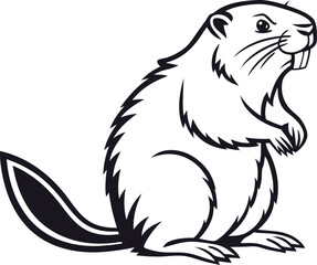 Vector silhouette image of a beaver vector
