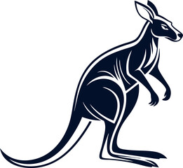 Vector silhouette image of a kangaroo