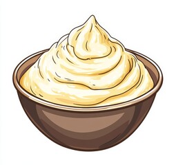 Creamy, swirled dip in a bowl.