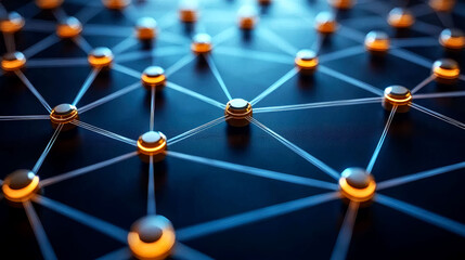 Abstract Network Connections: Digital Global Interconnectivity, Futuristic Technology Concept