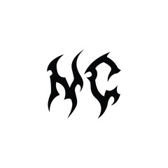 NC monogram logo design letter text name symbol monochrome logotype alphabet character simple logo