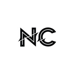 Obraz premium NC monogram logo design letter text name symbol monochrome logotype alphabet character simple logo