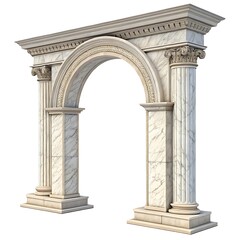 Obraz premium Classic antique gate with pillars isolated on transparent background