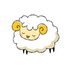 目を瞑るひつじさん