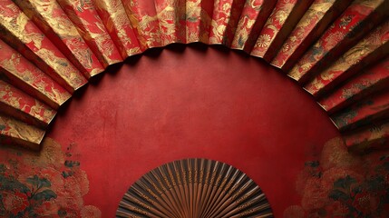 A Simple Yet Striking Interior Scene Featuring a Modern Fan Positioned Against a Bold Red Wall Creating a Dynamic Contrast Enhancing the Overall Aesthetic Appeal of the Space