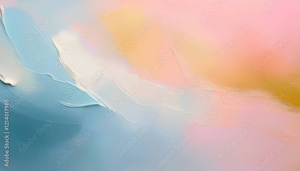Aufkleber Abstract pastel oil paint with soft texture on canvas background with copy space.