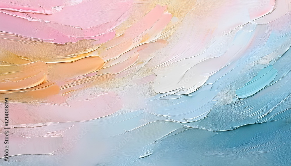 Poster Abstract pastel oil paint with soft texture on canvas background with copy space.