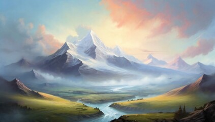 sunrise in the mountains