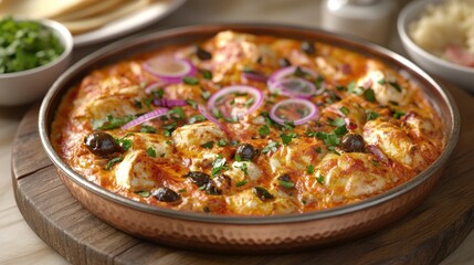 Savory baked feta pasta, kitchen table, close-up, recipe