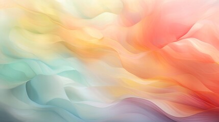 Obraz premium Soft waves of color blend harmoniously in a serene abstract composition. Generative AI