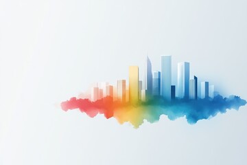 Fototapeta premium Vibrant Skyline with Growing Tourist Activity and Colorful Symbolism Highlighting Urban Life