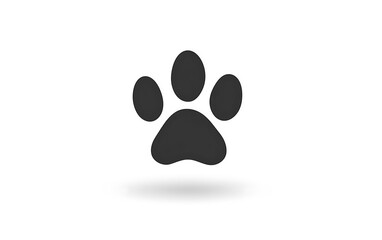 Simple paw print icon, graphic design, digital art, website element, use in pet-related apps