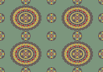 seamless mandala geometric floral  pattern design for ornament ceramic carpet fabric embroidery wallpaper background textile art print 
