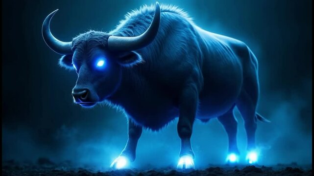 blue bull. cinematic apocalypse background