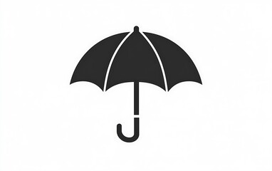 Simple black umbrella graphic, protection, weather