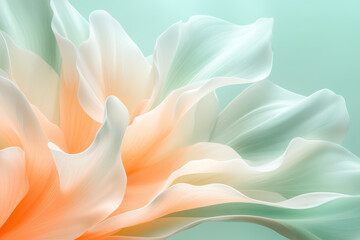 Gentle pastel floral petals with soft light and ethereal abstract patterns in close up view