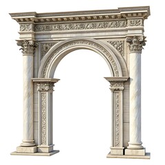 Obraz premium Classic column arch isolated on transparent background