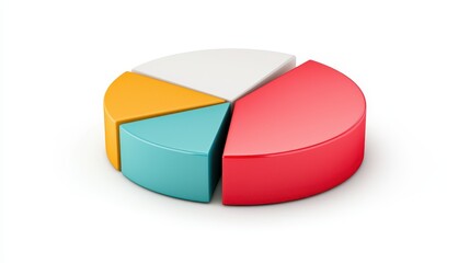 Obraz premium 3D Pie chart infographics presentation. A colorful pie chart used for data visualization and presentation