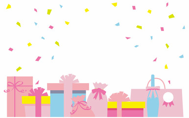 かわいいプレゼントのパーティー背景イラスト素材