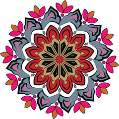 Abstract very colorful mandala design with white background 