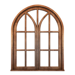 Obraz premium Wooden window frame isolated on transparent background Remove, pen tool, Clipping Path.