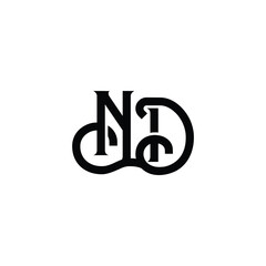 ND monogram logo design letter text name symbol monochrome logotype alphabet character simple logo
