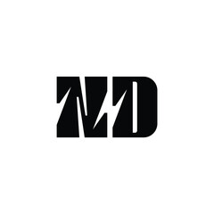 Fototapeta premium ND monogram logo design letter text name symbol monochrome logotype alphabet character simple logo