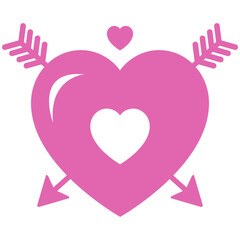 Pink Heart with Arrow Icon