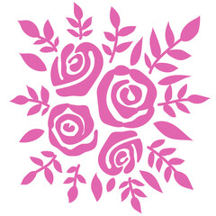 Pattern with Pink Roses