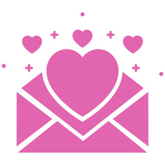Pink Love Envelope with Heart Icon