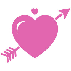 Pink Heart and Arrow Icon