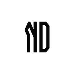 ND monogram logo design letter text name symbol monochrome logotype alphabet character simple logo
