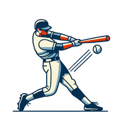 Fototapeta premium Professional baseball batter in powerful hitting stance, perfect for competitive sports projects. Isolated vector illustration.