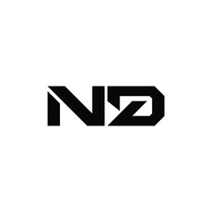 Obraz premium ND monogram logo design letter text name symbol monochrome logotype alphabet character simple logo