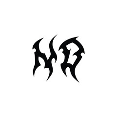 ND monogram logo design letter text name symbol monochrome logotype alphabet character simple logo