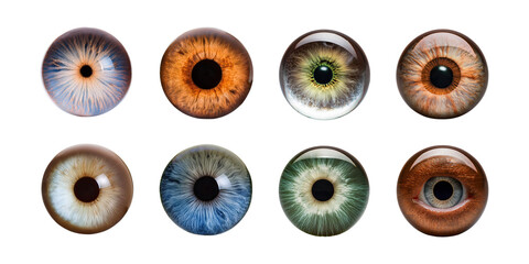 Diverse Eye Colors Collection for Artistic Projects, PNG collection, set bundle, isolate on transparent or white background