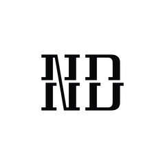 ND monogram logo design letter text name symbol monochrome logotype alphabet character simple logo