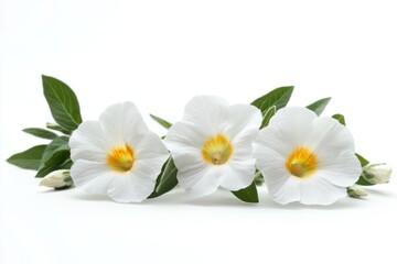 Obraz premium Isolated white Cistus ladanifer flower plant. Generative Ai