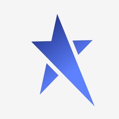 Blue star logo. Unique shape. suitable for company logos, brand logos, and watermarks