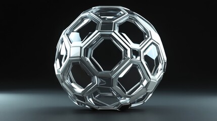 Naklejka premium Clean soccer ball design with hexagon and pentagon patterns in a 3D render. 
