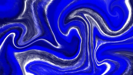Abstract fluid art background in blue colors. Liquid marble backdrop. Chalk brush background